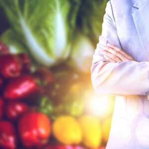 Double,Exposure,Of,Business,Man,Eat,Vegetables,For,Healthy,Concept