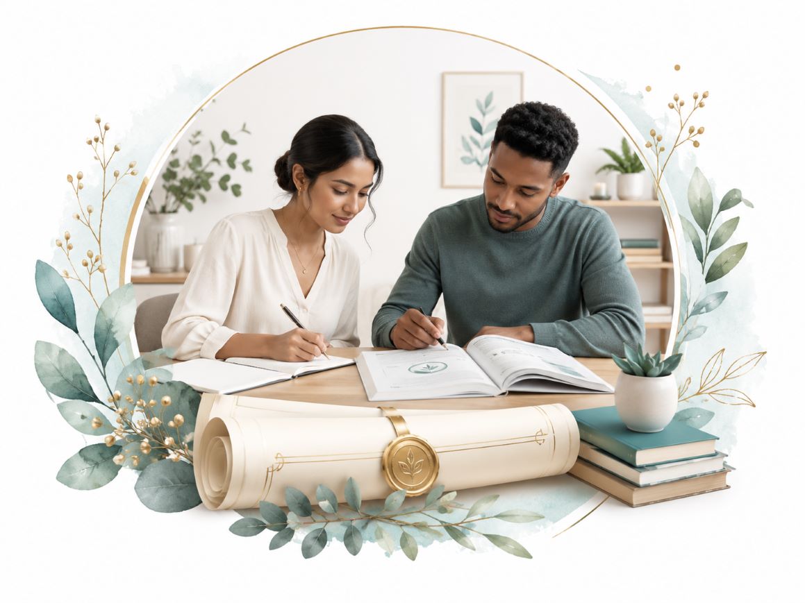 Certifications card image for Twillow Lifestyle Academy featuring students studying together with books, journals, and supportive learning materials.