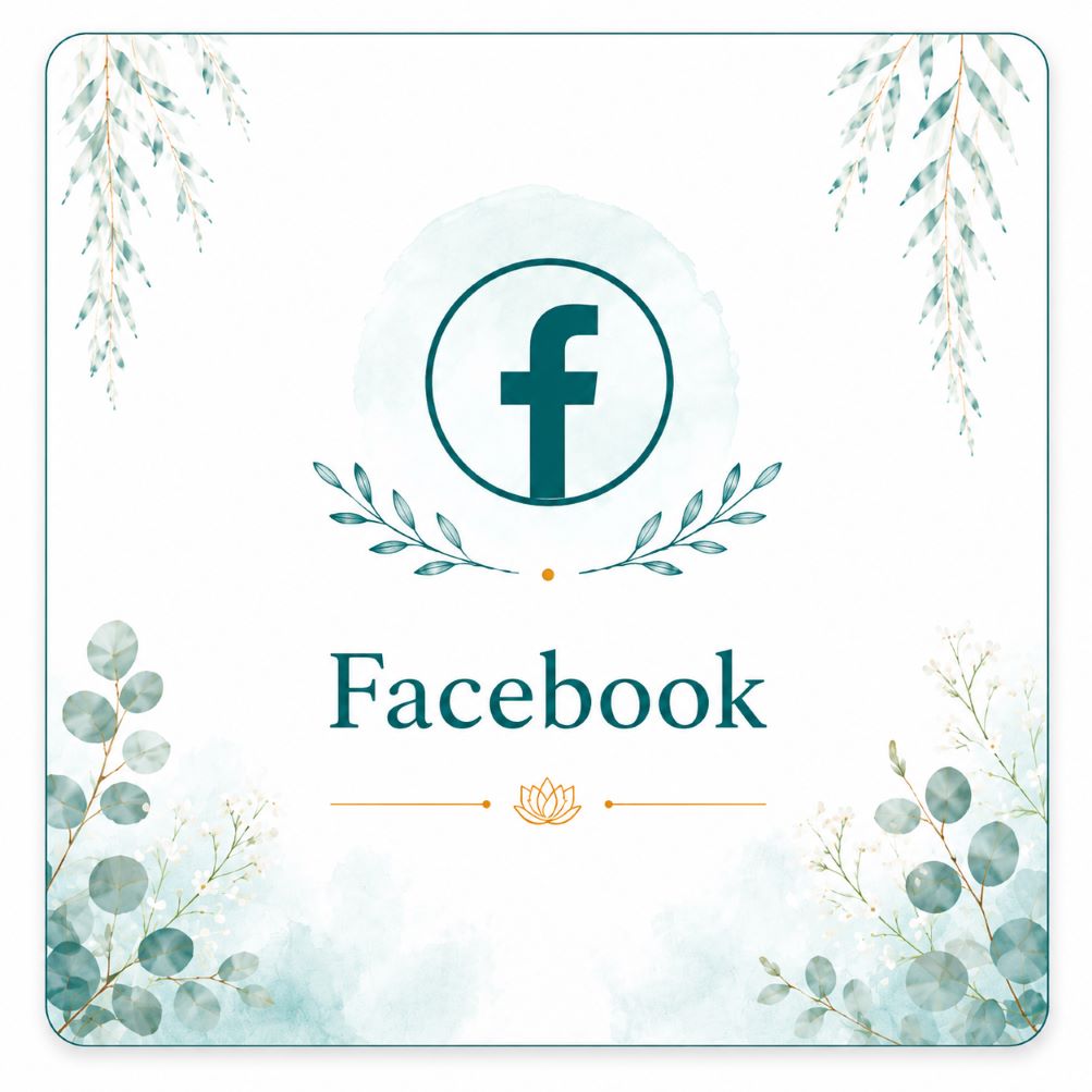 Twillow Lifestyle Community Facebook icon image with soft teal botanical accents and peaceful social media design