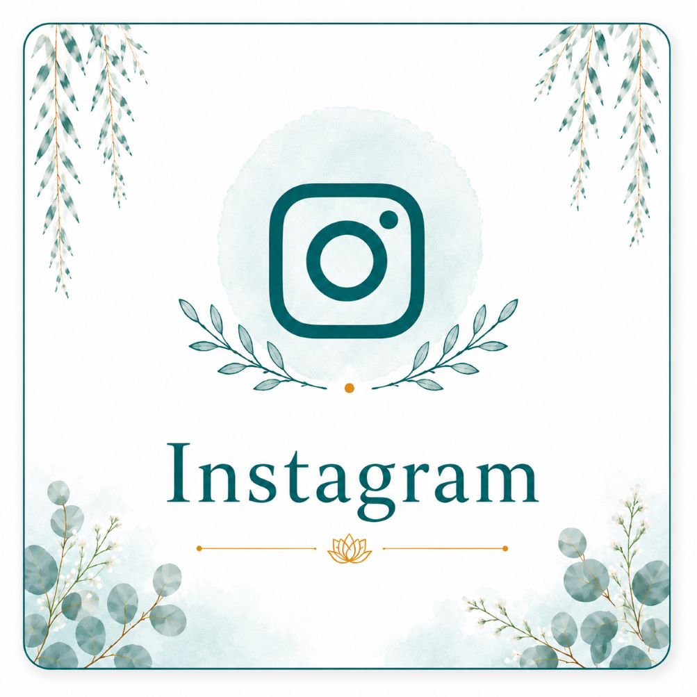 Twillow Lifestyle Community Instagram icon image with soft teal botanical accents and peaceful social media design